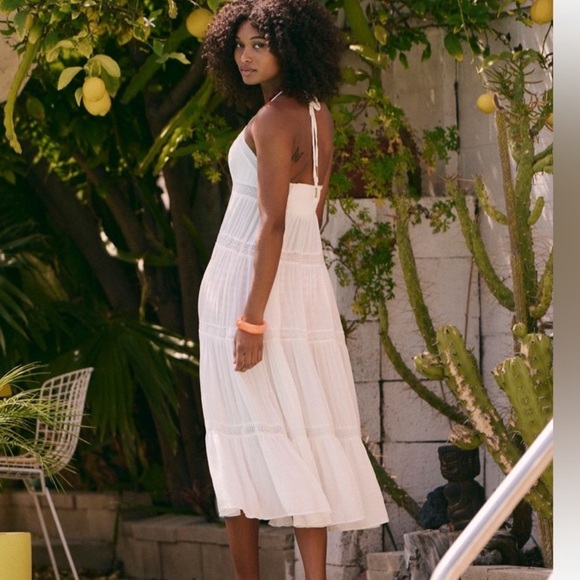 Free People Lorelai Maxi Top White/Ivory Bohemian Halter Top Medium NWT - Picture 12 of 14